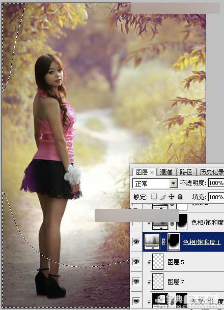 Photoshop如何调出公园女孩秋季暖色效果教程31