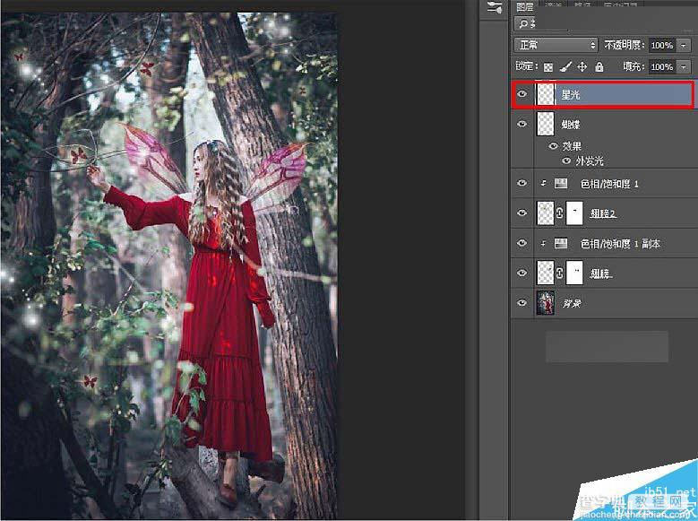 Photoshop调出唯美的森林人像童话梦境效果27