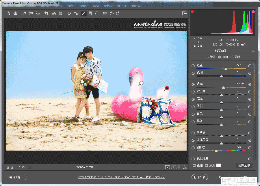 Photoshop调出清新通透的海边外景婚片14