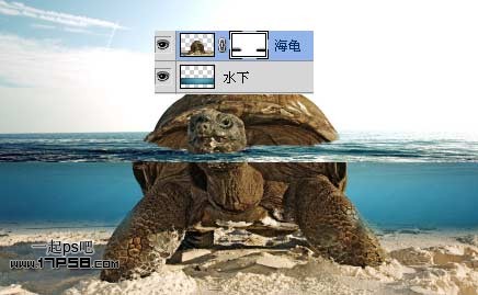 photoshop合成制作海龟岛­自然场景13