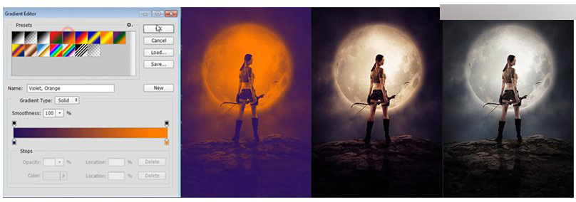 Photoshop合成月亮下拿着弓箭的超酷女战士18