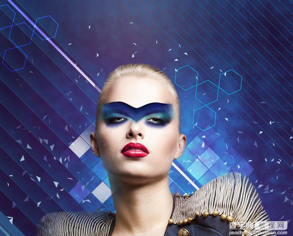 Photoshop设计打造绚丽的蓝色潮装人物海报132