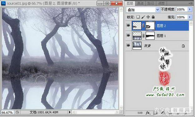 Photoshop制作寂静恐怖的丛林电影海报教程17