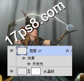 photoshop设计制作万圣节巫婆手握水晶球的魔法海报ps教程19