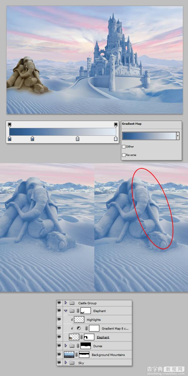 photoshop将荒漠场景打造出迪士尼风格的雪景图56
