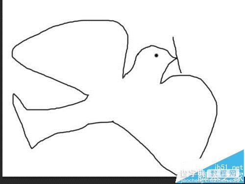 ps怎么绘制一个简单的简笔画和平鸽子?10