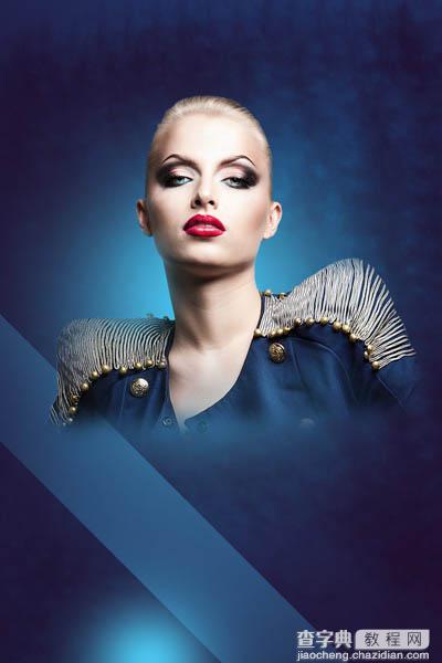 Photoshop设计打造绚丽的蓝色潮装人物海报17
