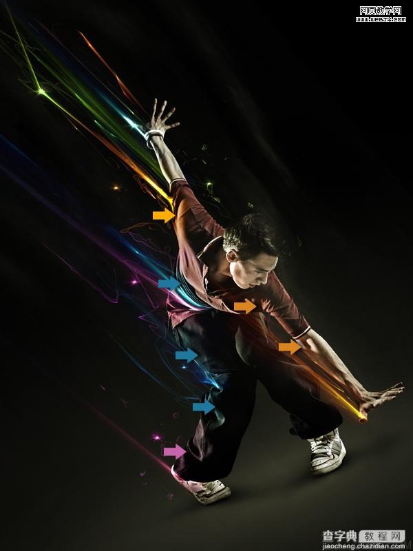 photoshop 迷人光线环绕的动感男生街舞海报24