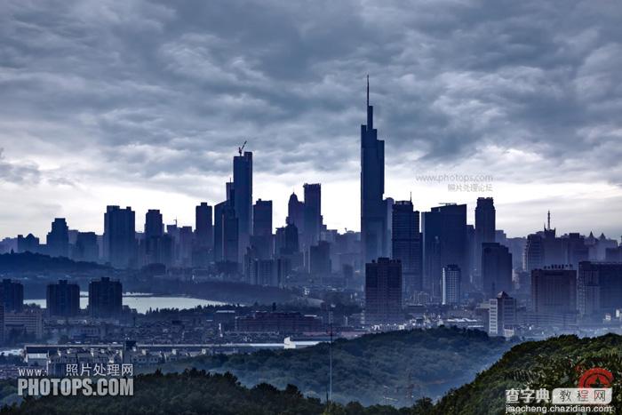 Photoshop将雾霾城市图片调制出高清风景大片2