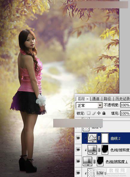 Photoshop如何调出公园女孩秋季暖色效果教程34