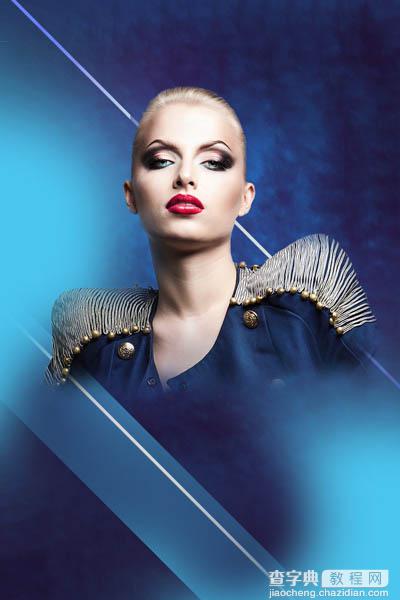 Photoshop设计打造绚丽的蓝色潮装人物海报32