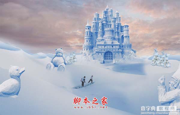 photoshop合成制作漂亮的雪景卡通乐园62