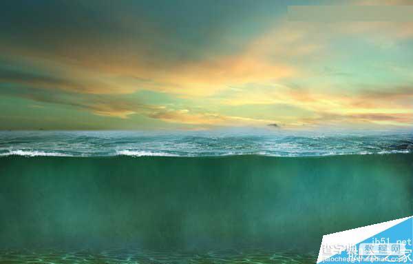 Photoshop合成海洋巨龟驮着岛在水上漂浮的效果图21