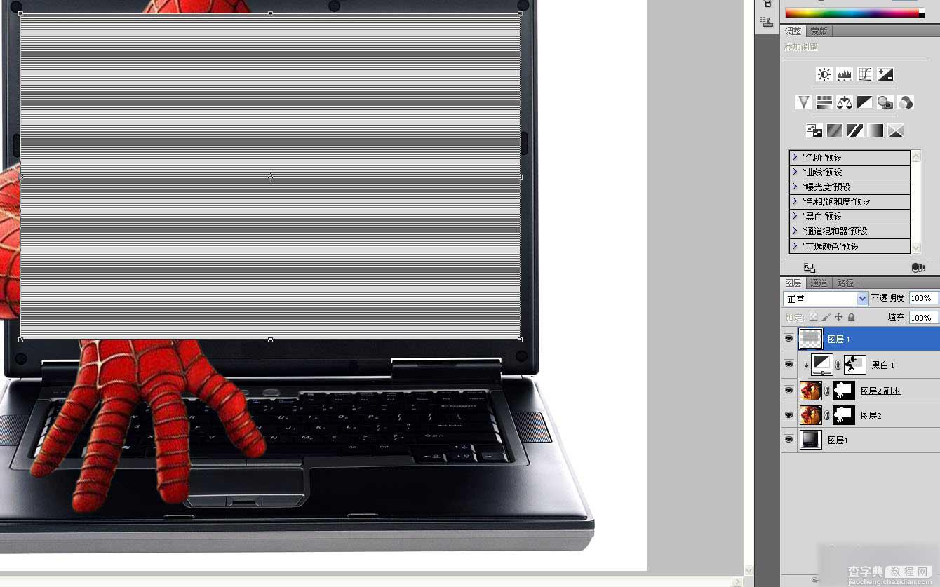 PS合成超逼真的蜘蛛侠钻出屏幕的3D特效教程14