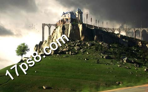 photoshop设计合成恐怖的山丘城堡7