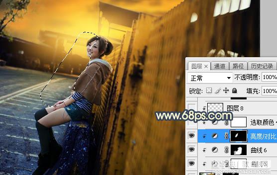 Photoshop调制出漂亮的霞光色厂区人物图片36