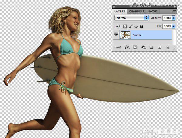 Photoshop合成从水花中冲出抱着滑板的海边美女14