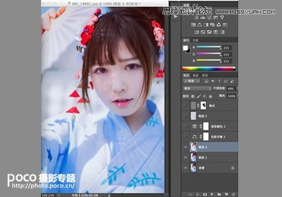 使用Photoshop调出日系淡雅色调的樱花美女图的方法9