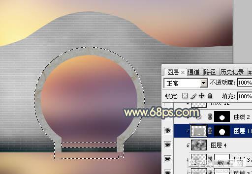 Photoshop合成唯美的江南古典园林拱门美景教程16