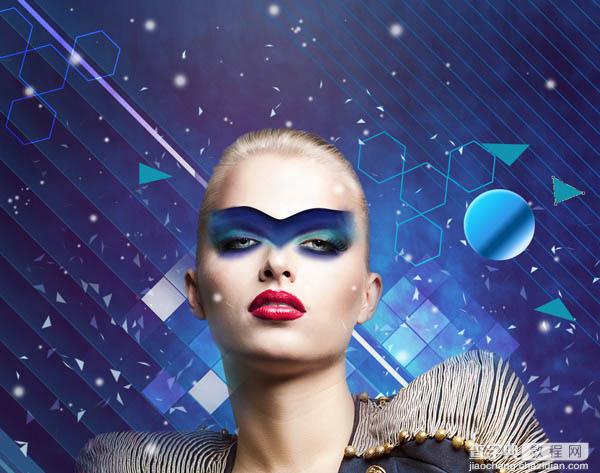 Photoshop设计打造绚丽的蓝色潮装人物海报146