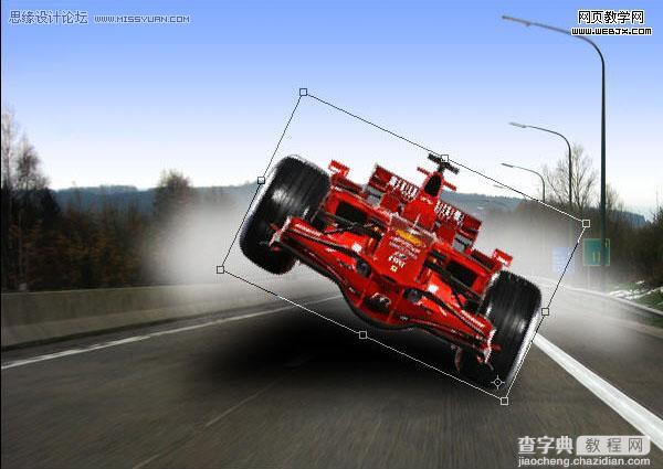photoshop 合成冒烟行驶的F1赛车10
