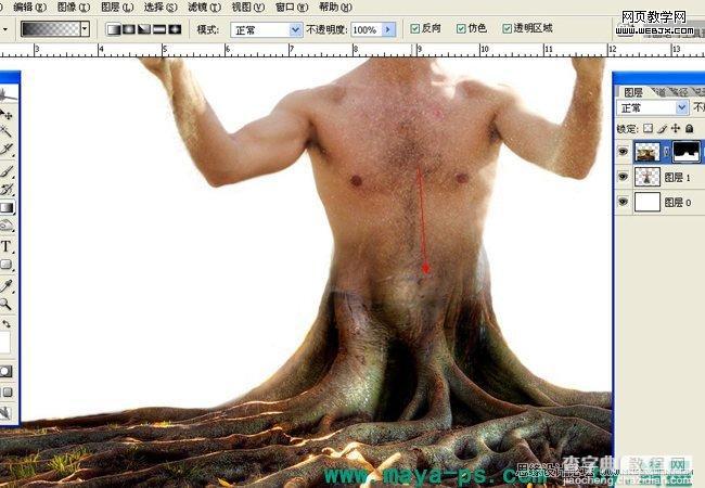Photoshop合成吓人的树妖制作教程10