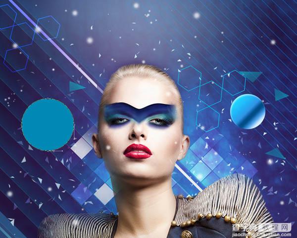 Photoshop设计打造绚丽的蓝色潮装人物海报156