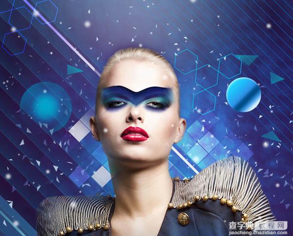 Photoshop设计打造绚丽的蓝色潮装人物海报161