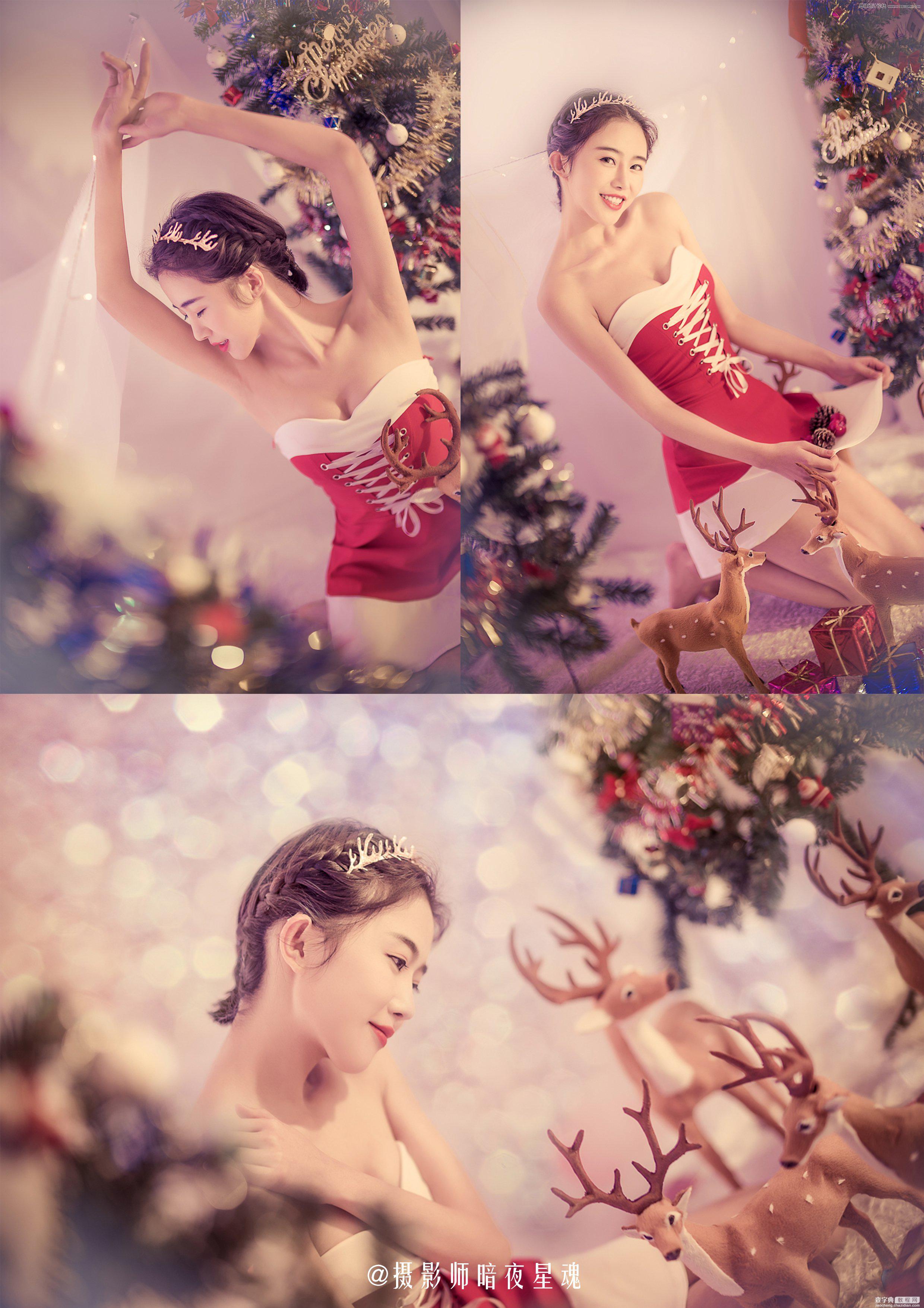 Photoshop详细解析圣诞梦幻暖色调美女写真前后期思路分享1