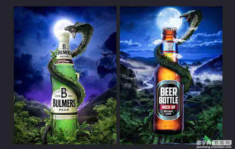 Photoshop合成夏季创意的啤酒宣传海报3