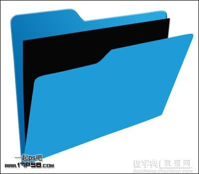 用photoshop的钢笔与图层样式制作出一个蓝色文件夹图标效果9