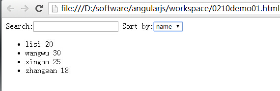AngularJS 过滤与排序详解及实例代码2