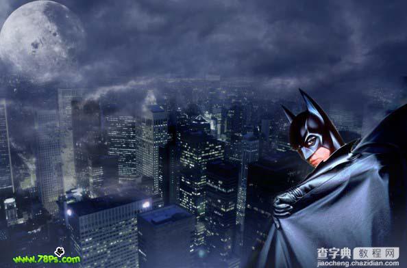 photoshop 合成黑夜里神秘的蝙蝠侠23