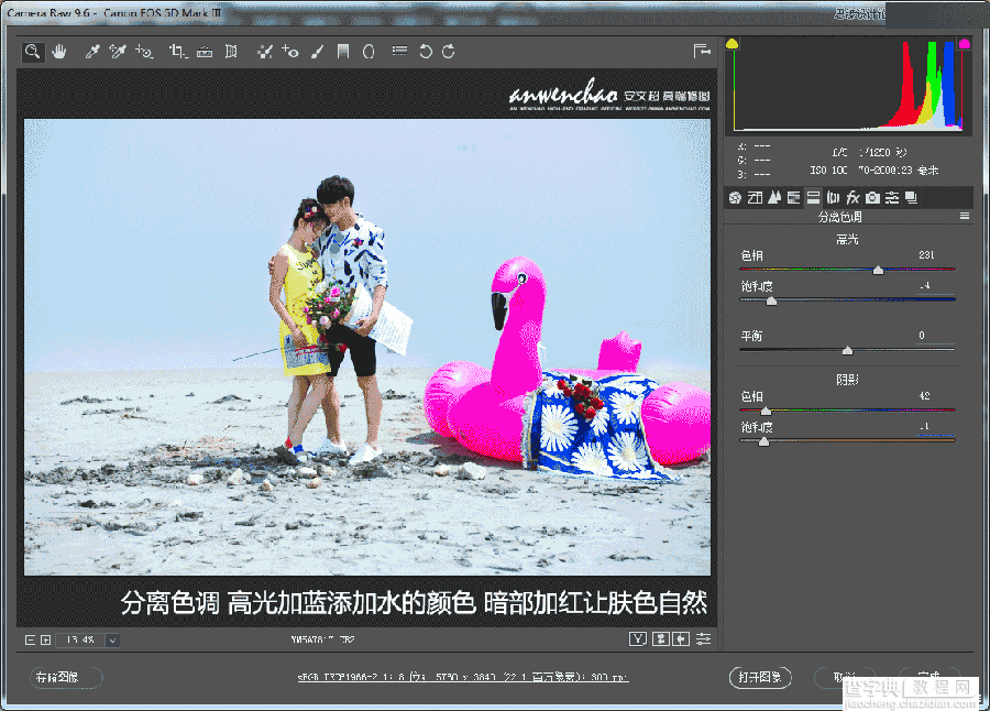 Photoshop调出清新通透的海边外景婚片9