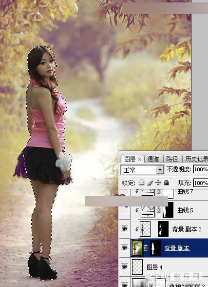 Photoshop如何调出公园女孩秋季暖色效果教程23
