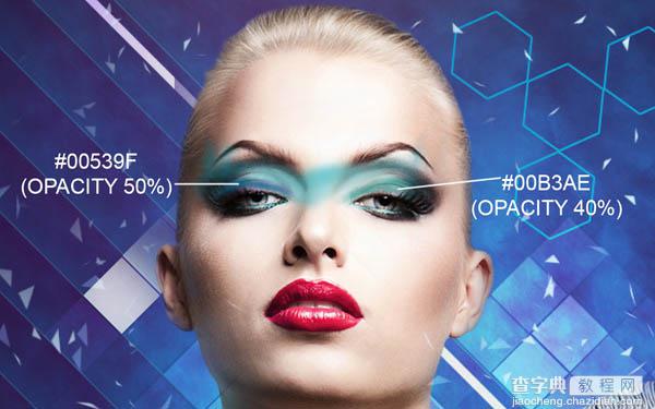 Photoshop设计打造绚丽的蓝色潮装人物海报107