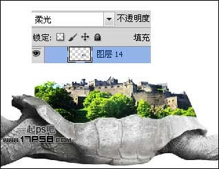 photoshop将城堡乌龟沙漠合成生态保护壁纸海报效果16