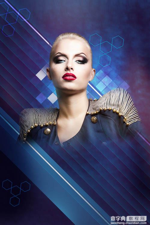 Photoshop设计打造绚丽的蓝色潮装人物海报70