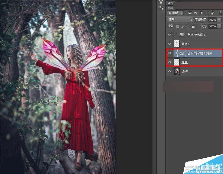 Photoshop调出唯美的森林人像童话梦境效果17