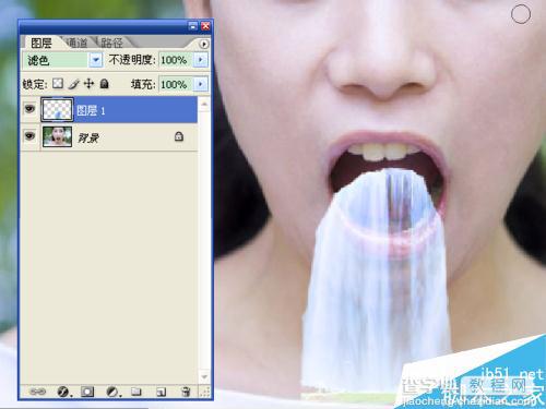 ps合成将瀑布从人物眼中和口中流出的效果图4