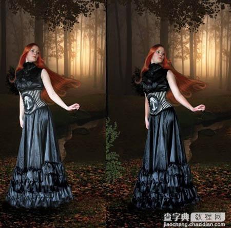 Photoshop 合成昏暗森林里的女巫21