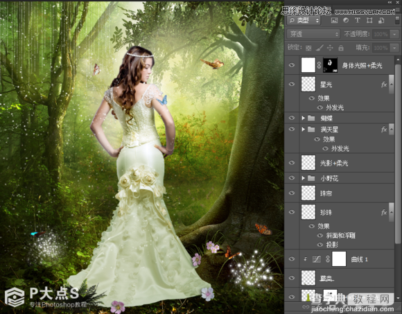 Photoshop合成森林中的唯美CG美女插画20