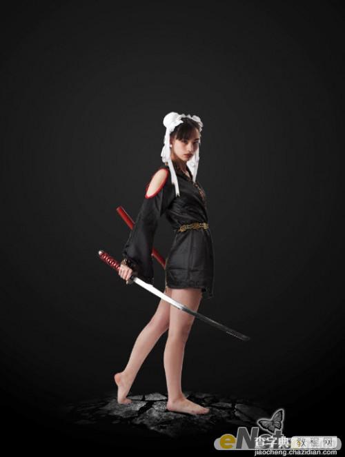 photoshop将美女图片合成制作出超酷的火焰武士12