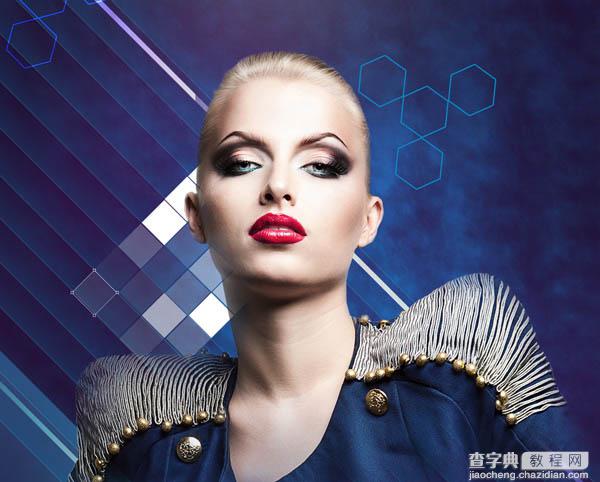 Photoshop设计打造绚丽的蓝色潮装人物海报51