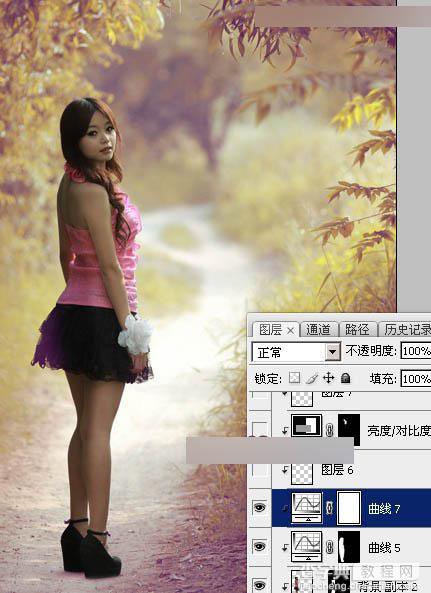 Photoshop如何调出公园女孩秋季暖色效果教程27