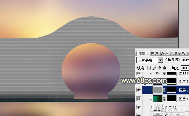 Photoshop合成唯美的江南古典园林拱门美景教程12