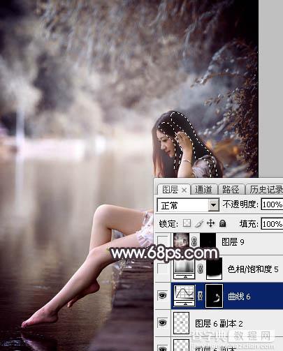 Photoshop将湖景人物图片打造出唯美的暗褐色秋季41