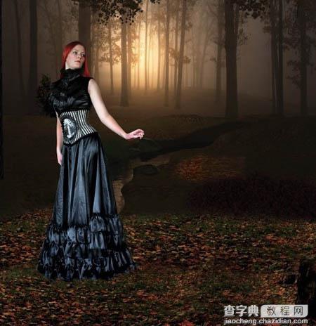 Photoshop 合成昏暗森林里的女巫15