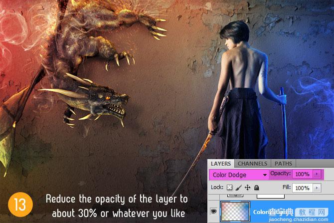 PhotoShop合成制作出一张立体的龙幻想风格壁纸教程15