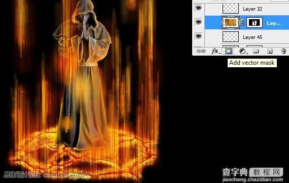 photoshop合成正在施展火焰魔法的法师33
